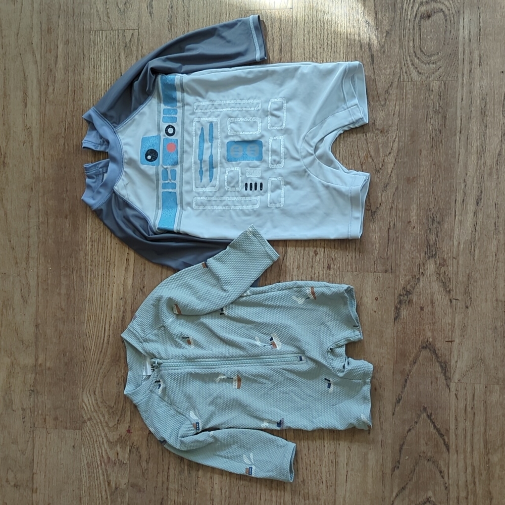 Baby boys Star Wars & boats rashguard swimsuit bundle